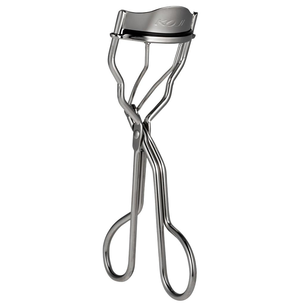 Koji Щипцы для завивки ресниц Honpo Push & Catch, серебристые, для нависших/монолитных глаз со сменной резинкой