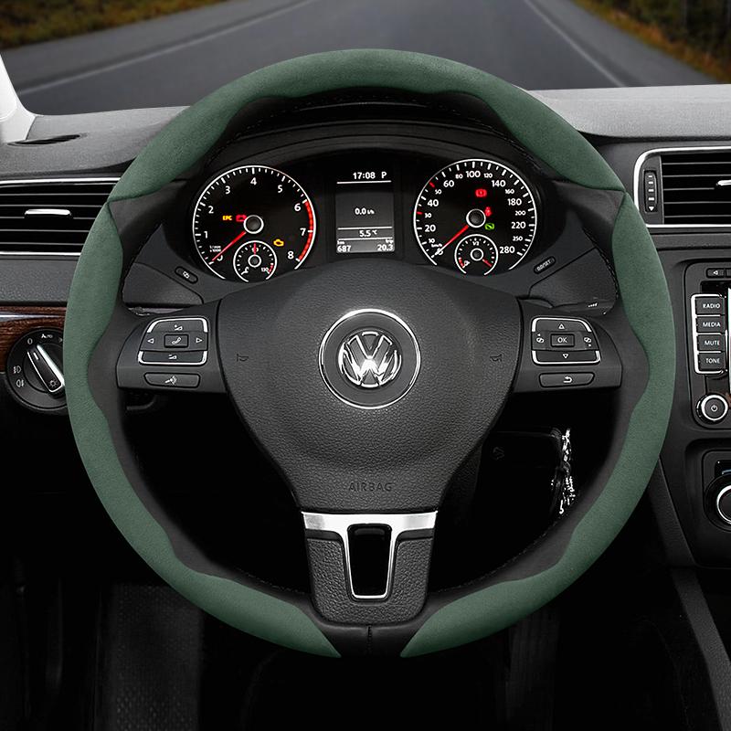 Подходит для Volkswagen Нескользящая Пряжка Сегментированная Замшевая Накладка на Руль Подходит для Polo Golf 5 6 7 Gol Cc Passat B6 B8 Jetta Scirocco T4