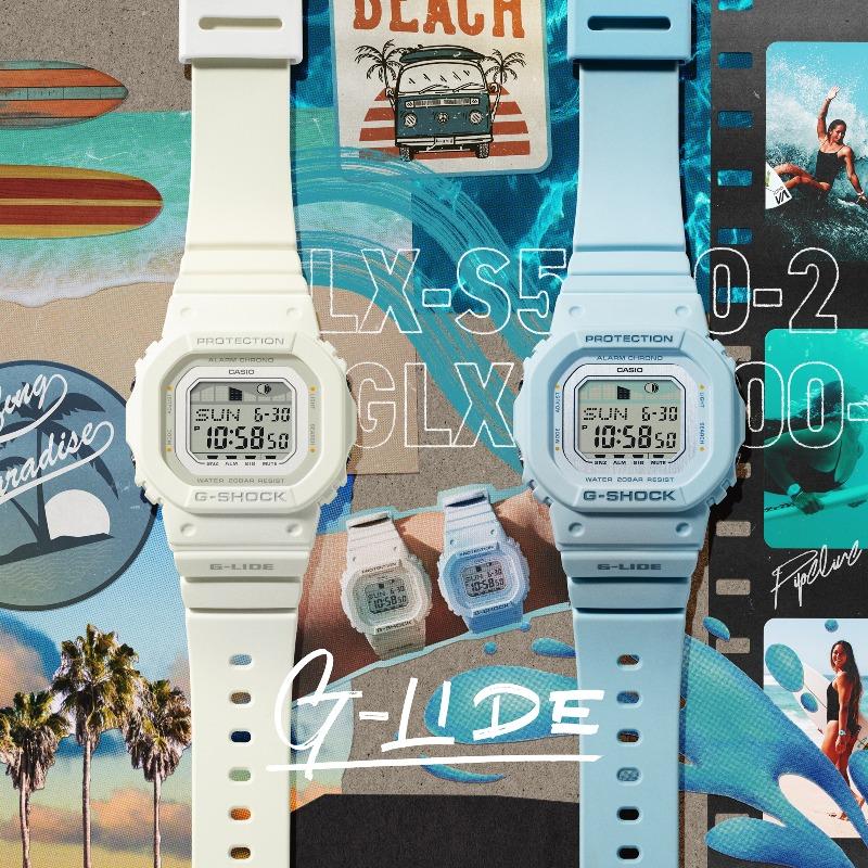 Casio Мужские часы G-SHOCK из смолы, водостойкость 200 м, ударопрочность, будильник, кварцевые часы GLX-S5600-2