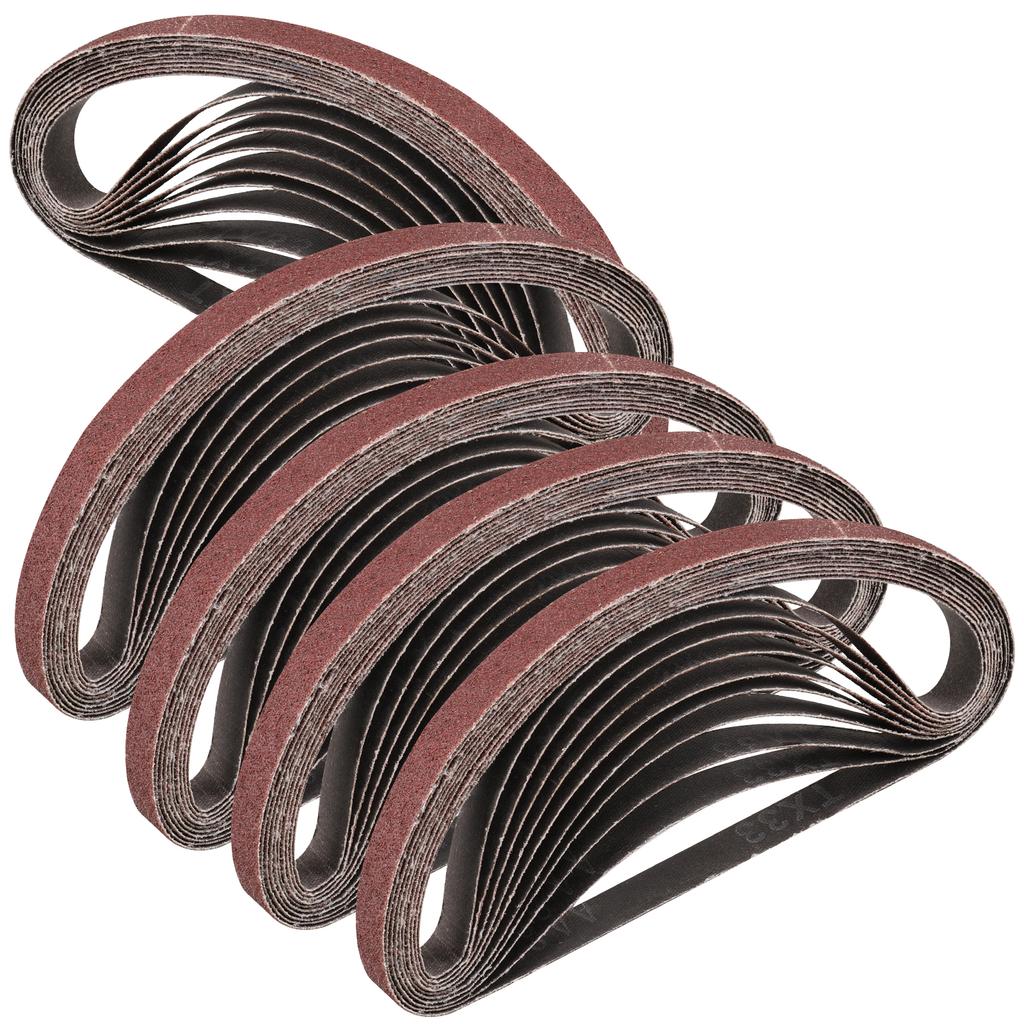 50PCS 13X457mm Sanding Belts, 40-400 Grits 1/2' X 18' Aluminum Oxide Abrasive Belts for Air Belt Sander Welding Spot Grinding