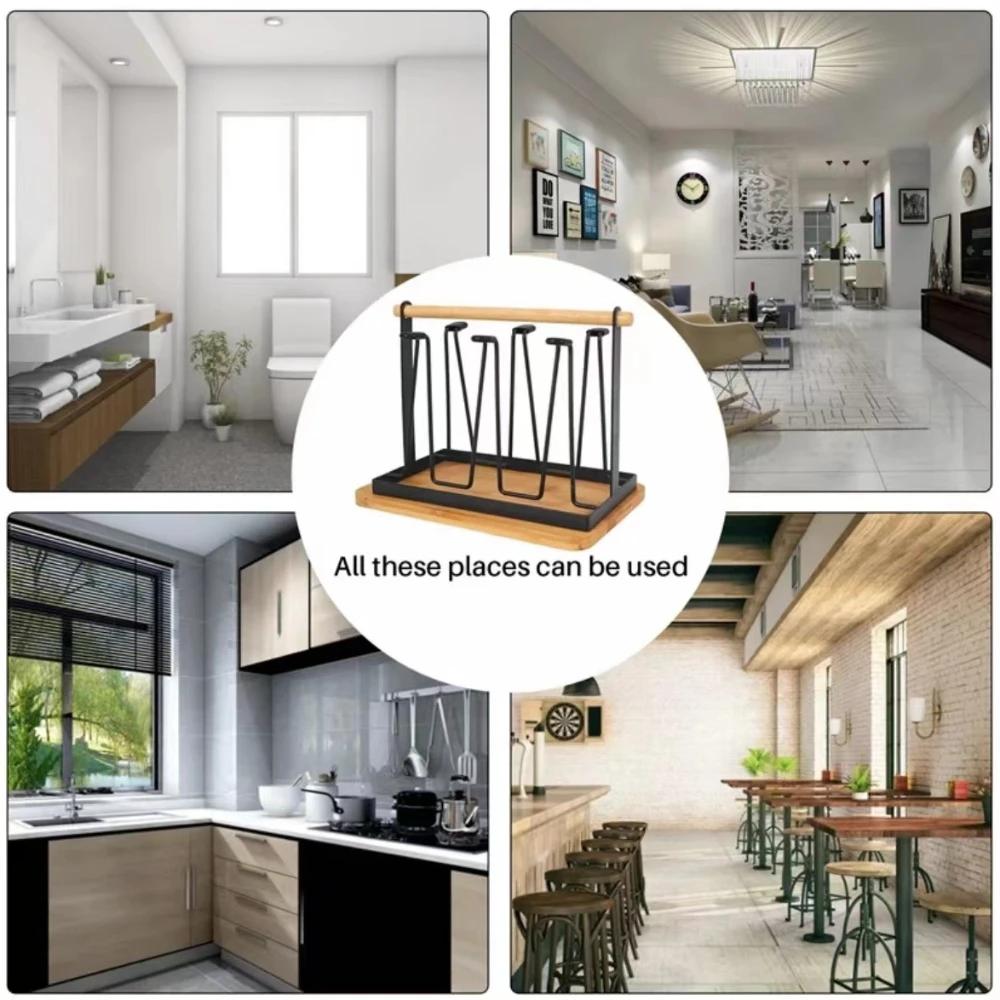 Подстаканник Железный Сливной Стойка Портативный Органайзер Для Стаканов Кухонная Полка Для Чашек С Подносом Сушка Стойка Кухонное Хранение