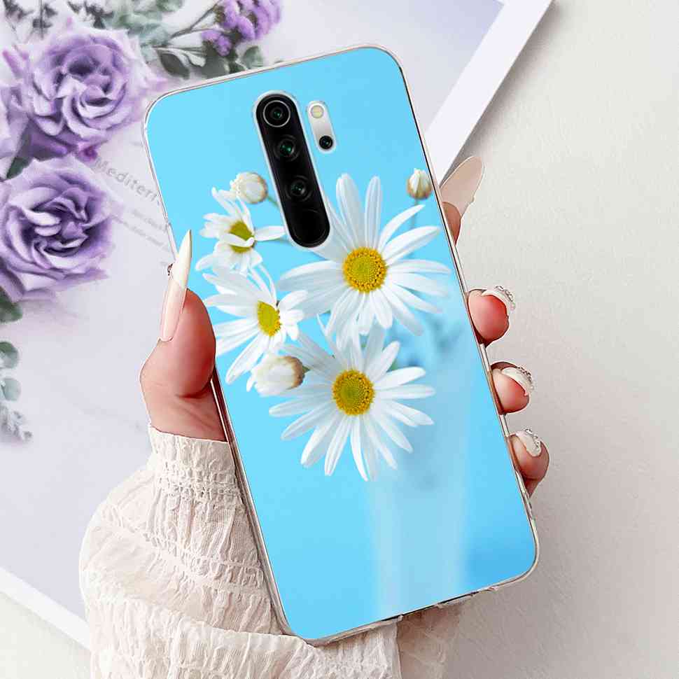 For Xiaomi Redmi Note 8 Pro 6.53" Case Luxury Flower Bow Soft Silicone TPU Cover For Redmi Note8 Pro note 8pro Shockproof Shell