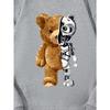 Модный топ с принтом Machine Bear, повседневная спортивная одежда на осень и зиму, хлопковая толстовка