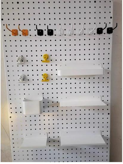 Безрамная металлическая перфорированная панель для хранения инструментов, телефонов, ювелирных изделий и многого другого