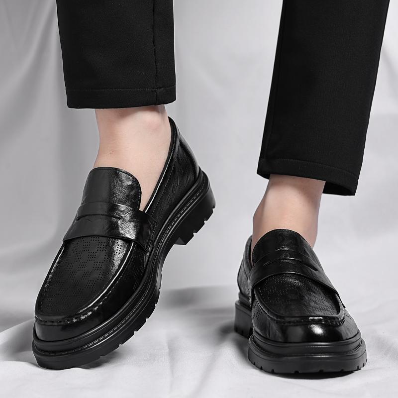 Модная мужская повседневная обувь для отдыха на открытом воздухе 2024 года, новые кожаные мужские стильные мокасины, мужская удобная деловая обувь, классические мужские туфли без застежек