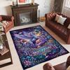 Unicorn Theme Crystal Velvet Floor Rug Personalized Custom Name Text Warm Carpet Home Decoration