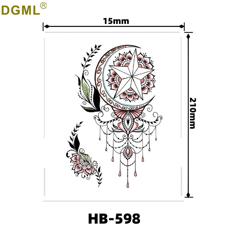 Kirin Lion Fox Totem Flower Tattoo Sticker – Waterproof & Customizable Realistic Design