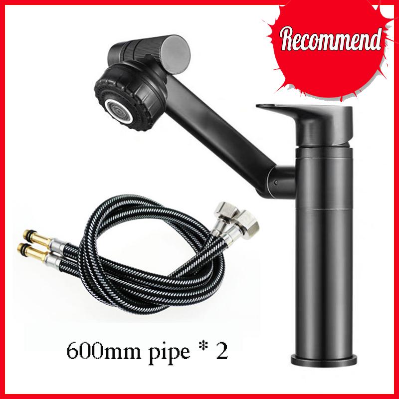 Поворотный на 1080° смеситель для раковины в ванной комнате, смеситель для раковины, монтируемый на палубе, защищенный от брызг, водопроводный кран, аэраторы для душевой насадки, смеситель, ТРУБА x 2