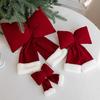 Christmas Bow Decoration Velvet Red Bow Knot Hanging Ornaments Xmas Tree Pendant