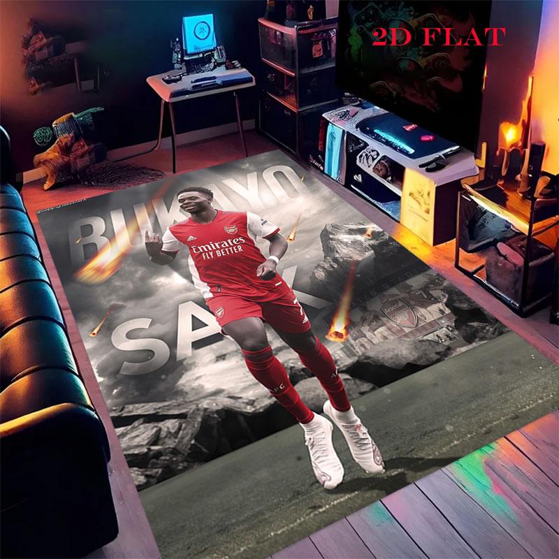 Bukayo Saka GOAT Poster Carpet Rug for Living Room Bedroom Home Sofa Decoration,Kids play Nonslip Floor Mat