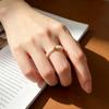 Women's Small Rice Bead Elastic Ring Natural White Freshwater Pearls Copper-Gilded Spacer Beads Trendy Exquisite Commuting