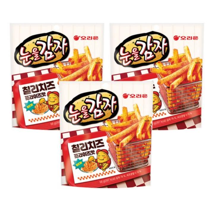 Orion Nun-Eul Gamja Chili Cheese Fries Snack 56g – Spicy & Cheesy Korean Potato Snack