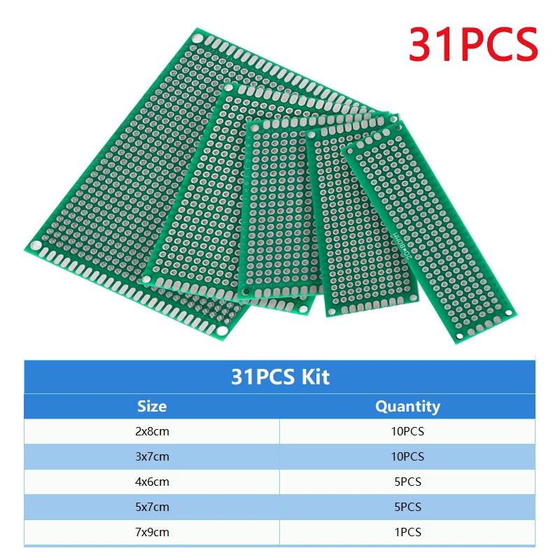 4PCS-40PCS PCB Prototype Board Universal Green Double Sided 2x8 3x7 4x6 5x7 7x9CM Protoboard Breadboard DIY Electronic Kit