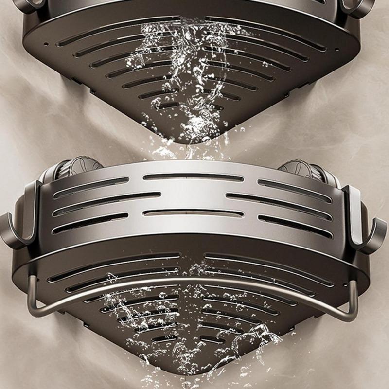 Shower Suction Cup Shelf Wall Mounted Shower Triangle Organizer Bathroom Corner Shelf No Drilling Bathroom Accessories