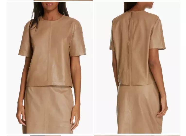 Топ ручной работы формальный из натуральной бежевой овчины для вечеринок повседневный стильный женский