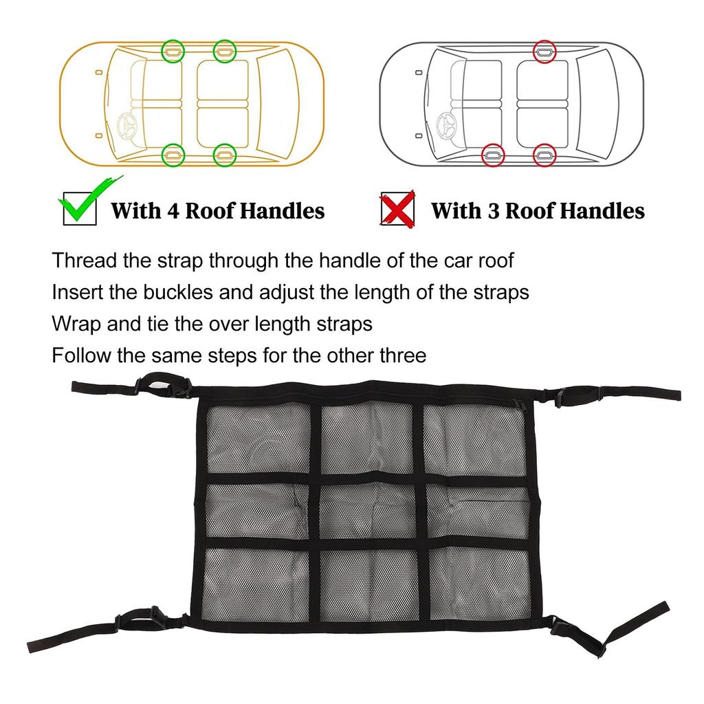 Карман-сетка для груза на потолок автомобиля, износостойкий органайзер для хранения на крыше автомобиля для длительных поездок, кемпинга, игрушек, мелочей