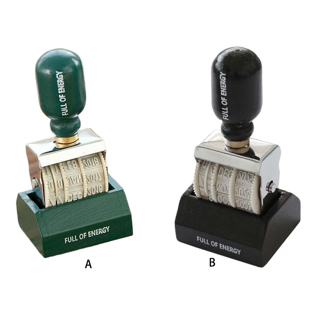 Wooden Handle Dater Stamp Office Date Stamper For DIY Craft Wooden Handle Dater Stamp Adjustable Date
