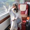 Casual Dark Pattern Hooded Shawl: Versatile, Comfortable, Breathable, Warm, Simple Fashion Scarf-Cape.