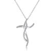 925 Sterling Silver Cross Zircon Pendant Necklace Wedding Charm Jewelry