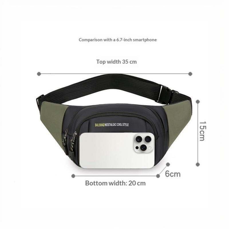 Waist Bag For Men Korean Fashion Fanny Packs Belt Bags Sports Fitness Multiple Pockets Crossbody Bag Gym Backpack /Crossbody Bag