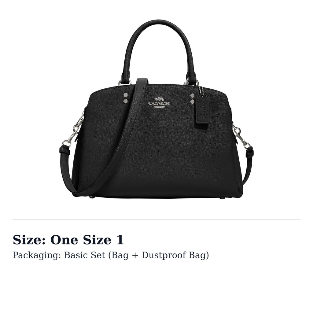 COACH Lillie Genuine Leather Shoulder Bag, Crossbody Bag, Handbag Large Women's Black CP508-BLACK