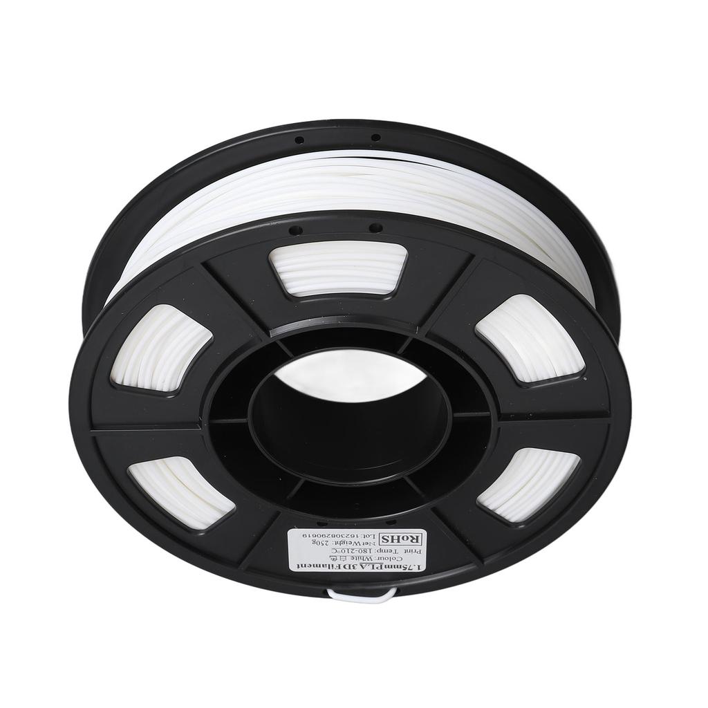 Белый филамент для 3D-принтера 1,75 мм 8,8 унции Вес нетто от 180 до 210 градусов Цельсия PLA-филамент для 3D-печати Заправка Замена