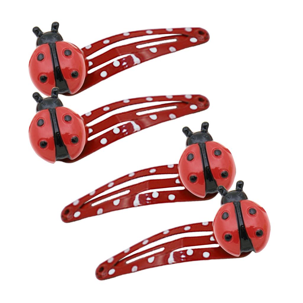 4PCS Ladybug Hair Barrettes for Casual Formal Festival Hair Clip Women Girl Hair Styling Tool Nonslip Sidepin Headdress