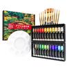 Set of Acrylic 24 Acrylic 10 Brushes and 1 Easy To Draw On for Coloring Paint Art Gift for Entering Entrance 35-piece Paints, Colors, Gouache,