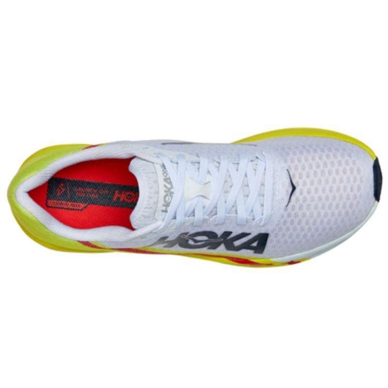 Hoka One One Rocket X Unisex Low-top Running Shoes Breathable White Yellow 1113532-WEPR