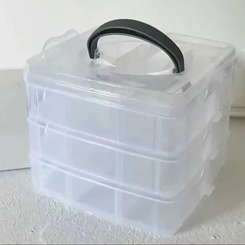 3 Tier 18-Grid Transparent Adjustable Stackable Compartment Slot Plastic Storage Box For Organizing Toys Jewelry Accessories