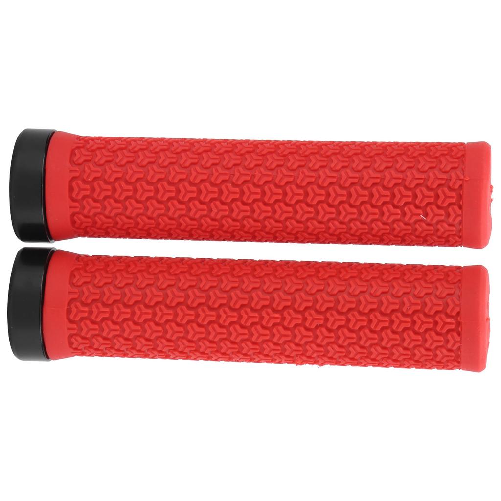 Mountain Bike Handlebar Single Locking Grips Shock Absorbing Rubber Grips