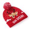 Christmas Santa Elk Snowman Print LED Light Beanie Knitted Cap Beanie Hat