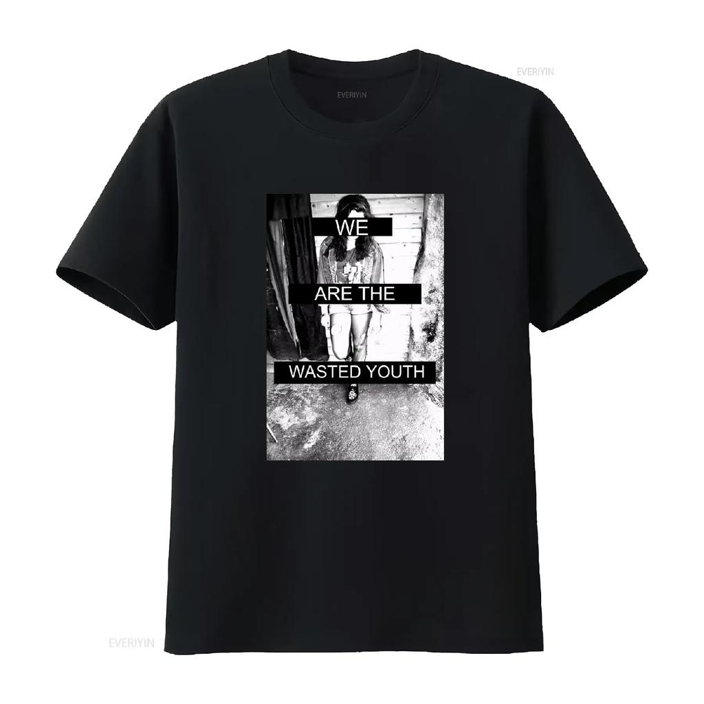 We Are The Wasted Youth Novelty Cool T Shirt Baggy Boyfriend 1170 vintage Washed homme Breathable Casual Versatile fashion