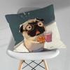 Cartoon Drench Bulldog Pillow Case For 30x30cm45x45cm55x55cm For Home Bedroom Decoration And Protector