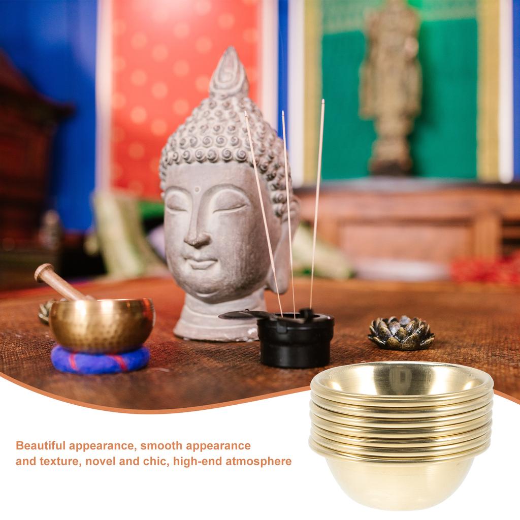 7 шт. Чаша для жертвоприношения, божественные чаши для медитации, подсвечник для поклонения, латунный контейнер, тибетский держатель для подношений