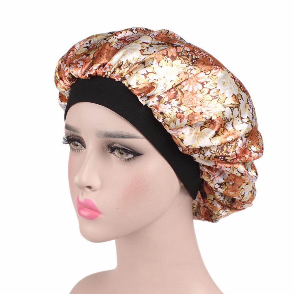 1 Pc Soft Night Sleep Hat Women Elastic Wide Band Fashion Hair Loss Cover Head Wrap Satin Bonnet Beauty Chemo Caps Care