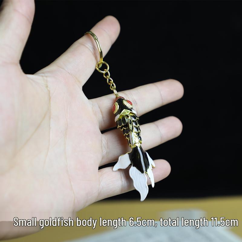 Брелок-подвеска Пекинская перегородчатая эмаль Золотая рыбка Карп