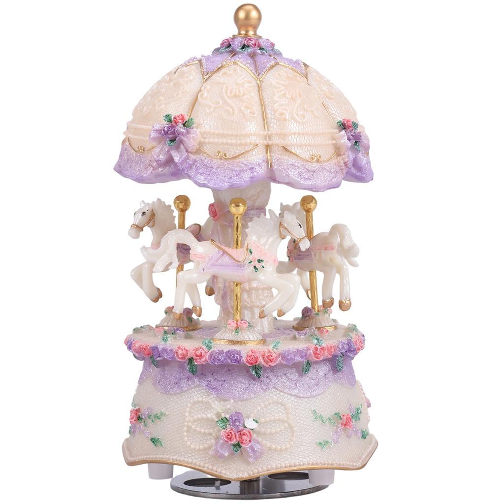 1 шт. Музыкальная шкатулка-карусель с 3 лошадками, светящиеся вращающиеся музыкальные шкатулки с лошадками-каруселями для девочек, женщин, детей, сестры, дочери, мамы, подарки