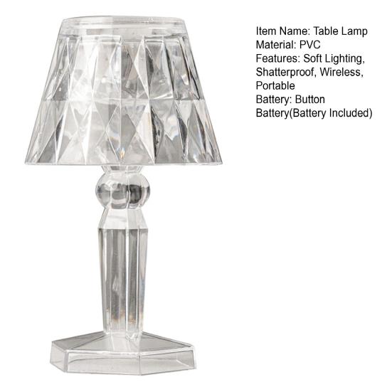 Ночник 3 цвета Энергосберегающий Работающий от батареек Настольная лампа из искусственного кристалла