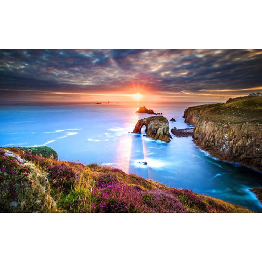 5D алмазная живопись закат пейзаж Diy круглая вода алмазная вышивка пляжная мозаика узор полный дизайн украшения дома