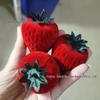 Popular Strawberry Velvet Earring Jewelry Box - Flocked Cartoon Fruit Design