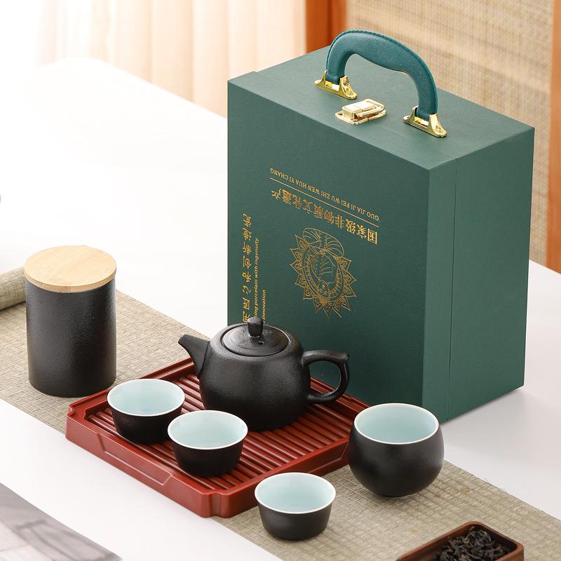 Ceramic travel tea sets, souvenirs, creative business company events, festivals, high-end gift sets, available for production