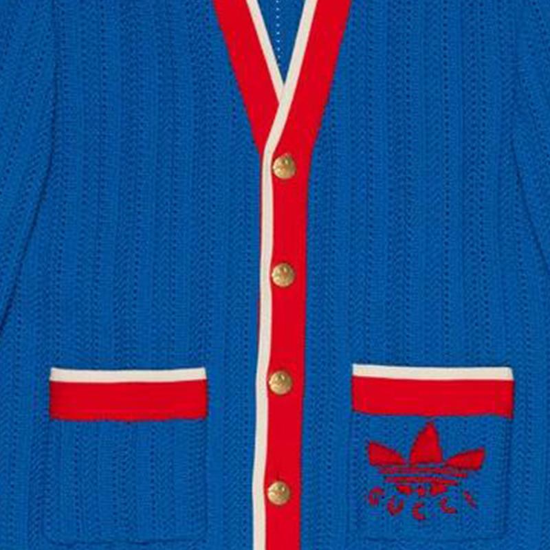 Gucci X Adidas Originals FW22 Свитер Мужской Синий 701468-XKCDW-4153