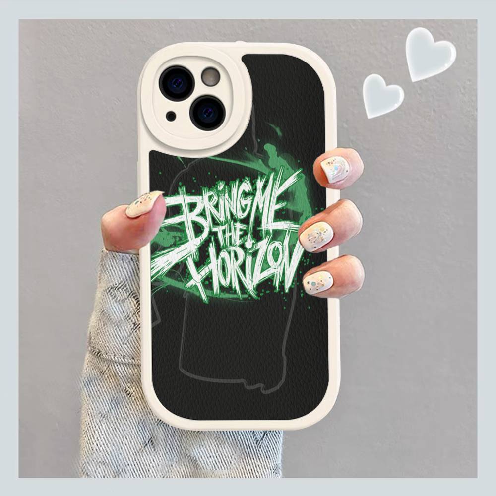B-Принеси М-Мне Б-BMTH Г-Горизонт Кожаный Чехол Для Телефона Для IPhone 16 15 14 13 12 11 Pro Max Plus Ударопрочный Чехол