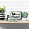 2D плоская деревянная табличка с забавной надписью 'Cluck Around And Find Out' (Покудахтай и узнаешь), 30*20 см, гравированное настенное искусство, идеально подходит для декора дома, бара, кафе и гаража
