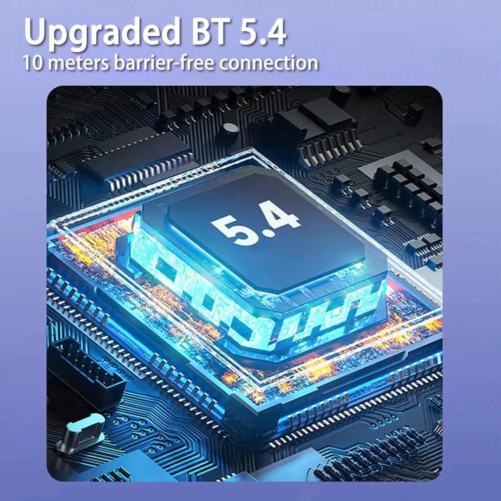 Беспроводные Bluetooth-наушники с костной проводимостью BT5.4, наушники с микрофоном, гарнитура для громкой связи с шумоподавлением