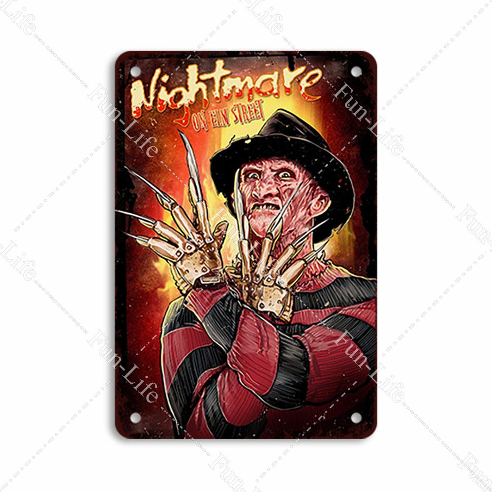 Наклейки на стену из металла с винтажными фильмами ужасов для паба, бара, клуба, дома, настенная табличка в стиле ретро 20x30 см