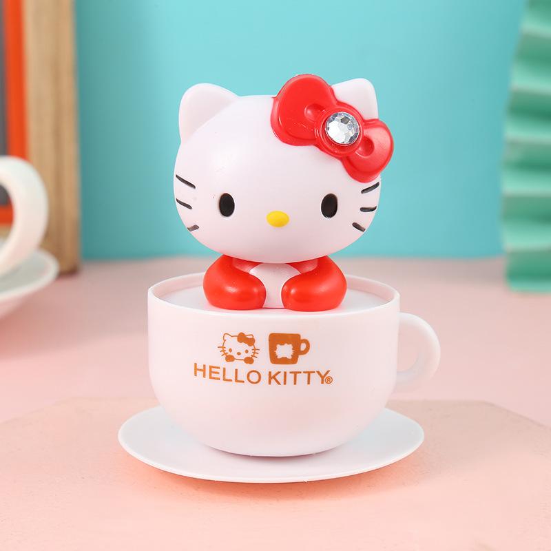 Милый Солнечный Автомобильный Орнамент Hello Kitty, Маленькая Модель для Домашнего Декора, Подходит для Небольших Украшений на Столе в Комнате