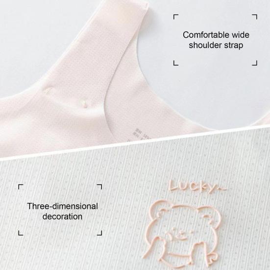 Girl Development Period Bra with Wide Elastic Straps Seamless Breast Support And Coverage No Steel Rings High