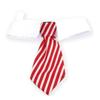 Tie Collar for Pet Cat Dog Costume White and Red Stripe